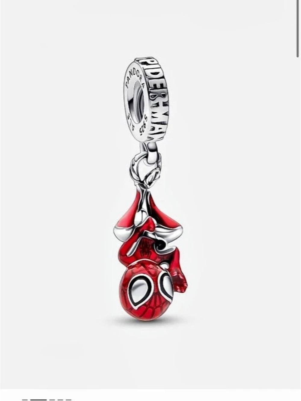 PANDORA Marvel Hanging Spider-Man Dangle Charm Red & Silver Charm Like New